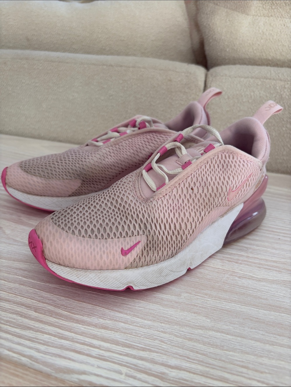 Nike Girls' Pink Mesh Air Max 270-Style Sneakers